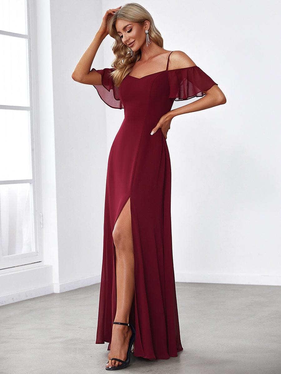 Burgundy Bridesmaid Dresses #style_ES00237BD