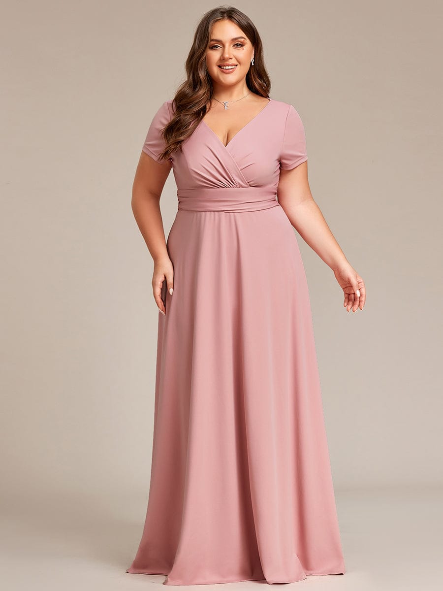 Sipmle Pleated Empire Waist A-Line Bridesmaid Dress #color_Dusty Rose