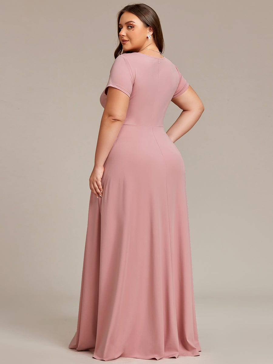 Sipmle Pleated Empire Waist A-Line Bridesmaid Dress #color_Dusty Rose