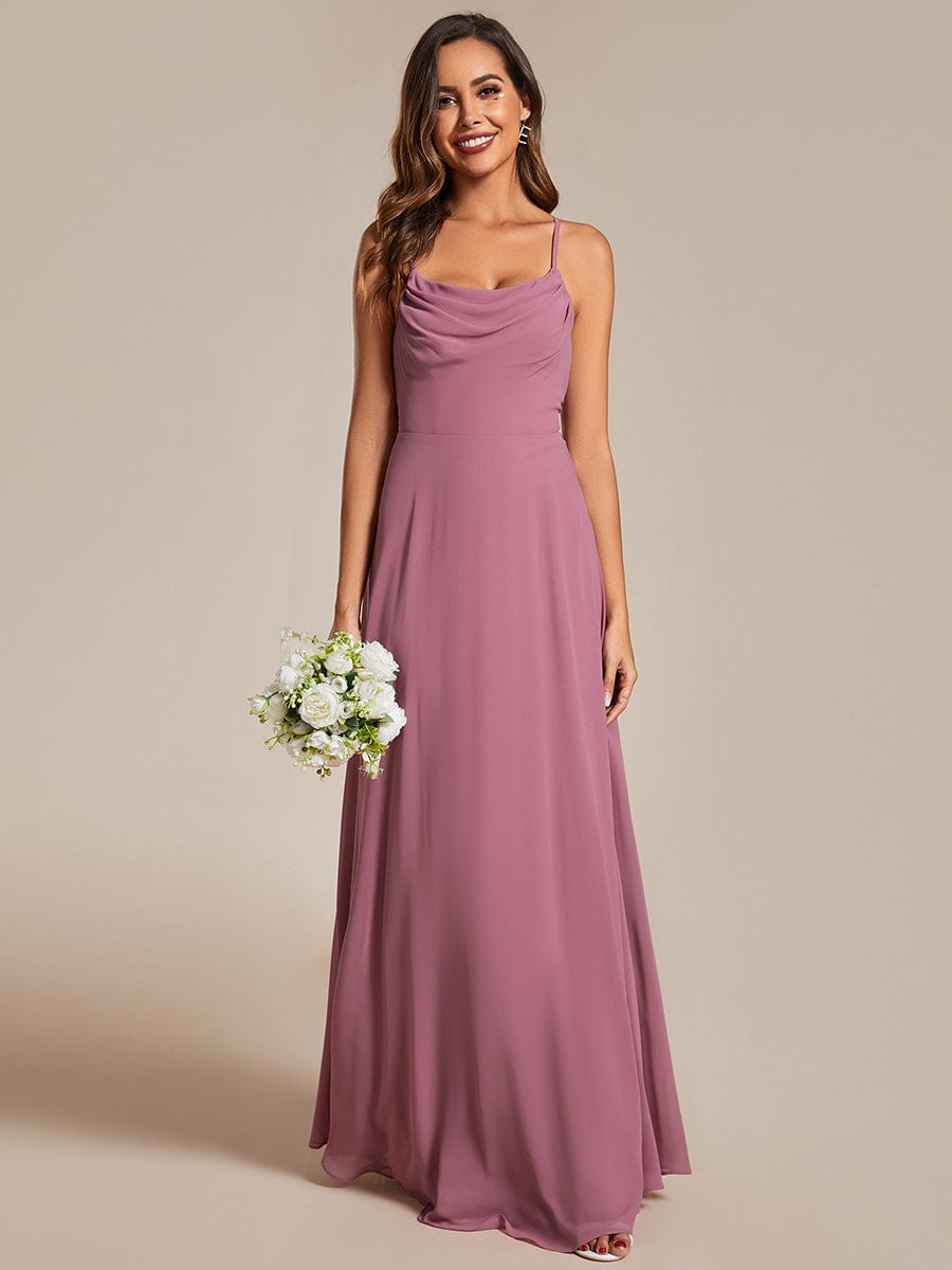 Adjustable Spaghetti Strap Chiffon A-Line Bridesmaid Dresses #color_Purple Orchid