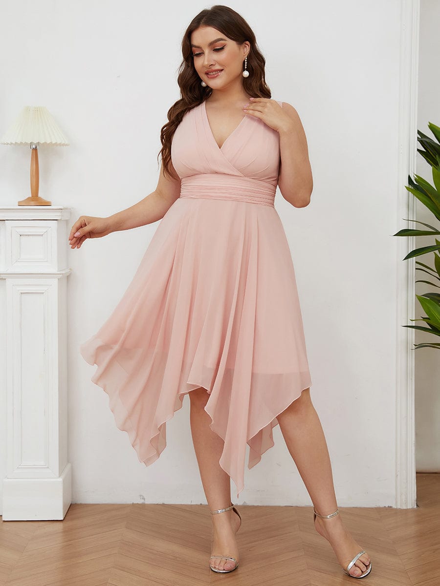 Custom Size Sleeveless Tea Length Chiffon Bridesmaid Dress Ever Pretty UK