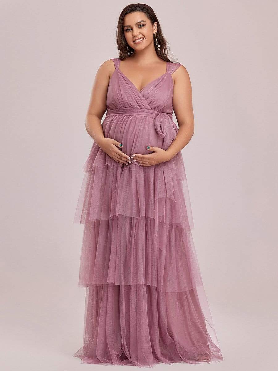 Pink plus size maternity dress hotsell