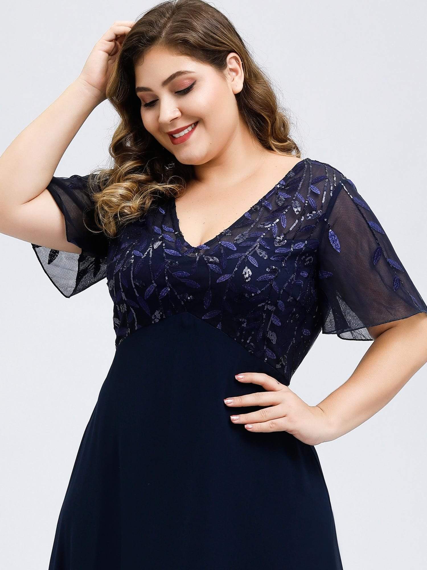 Plus size chiffon formal dresses best sale