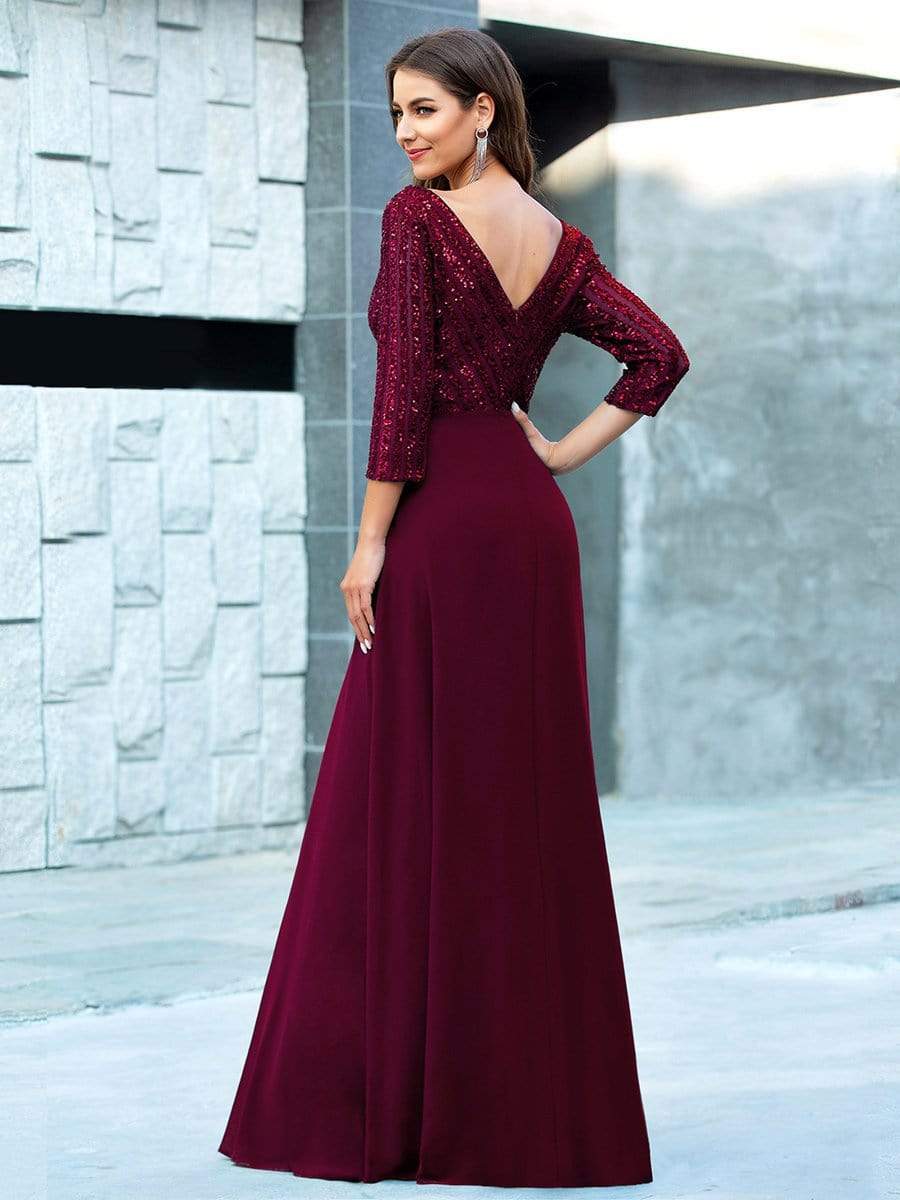 Burgundy Concert Dresses #style_EP00751BD