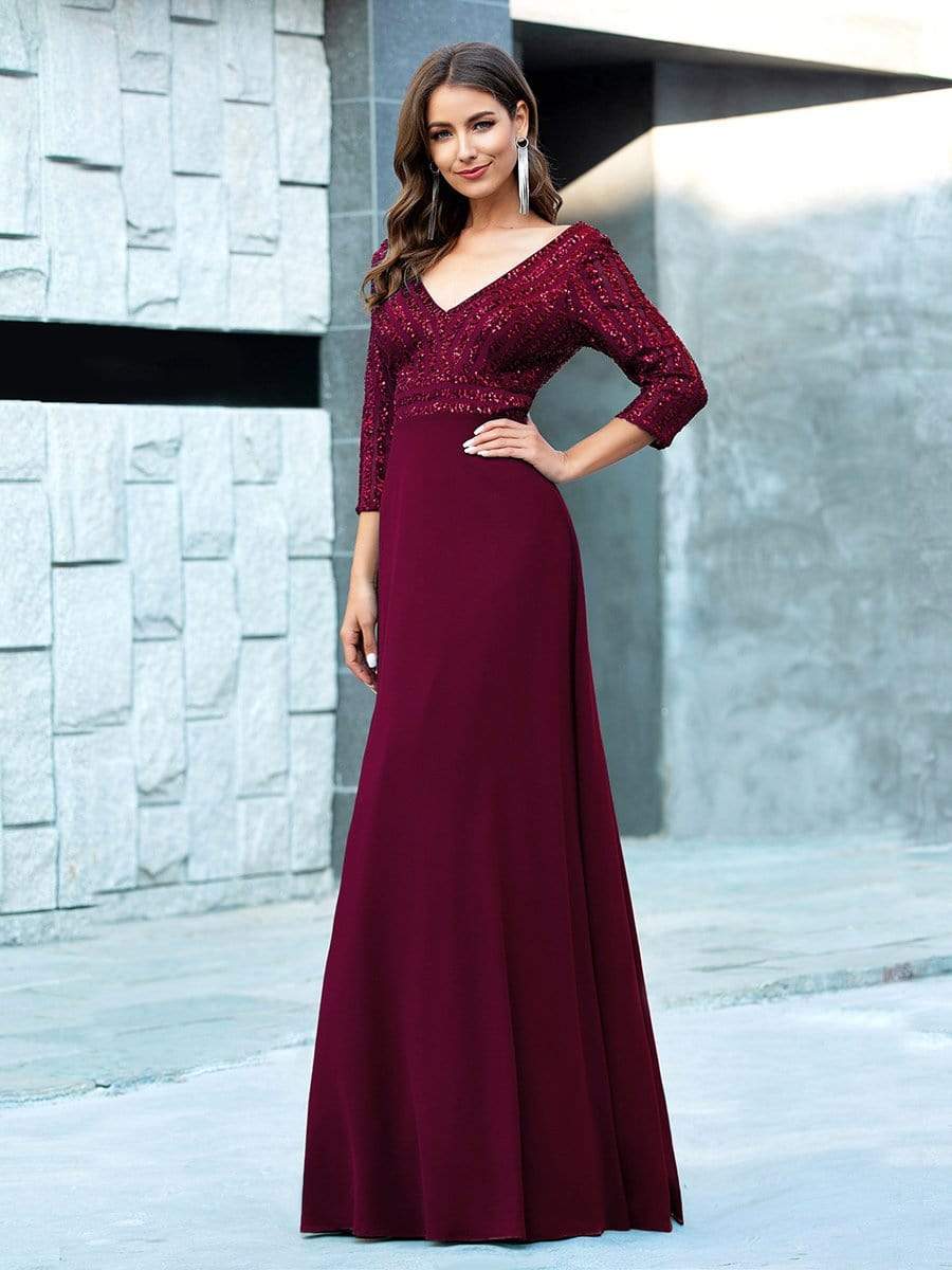 Burgundy Concert Dresses #style_EP00751BD